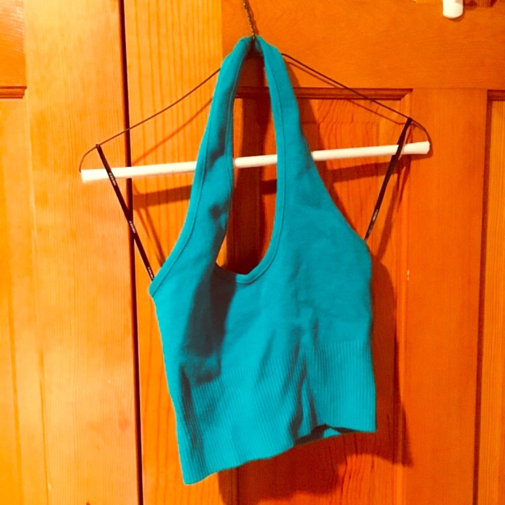 Forever21 Turquoise Halter Crop Top
